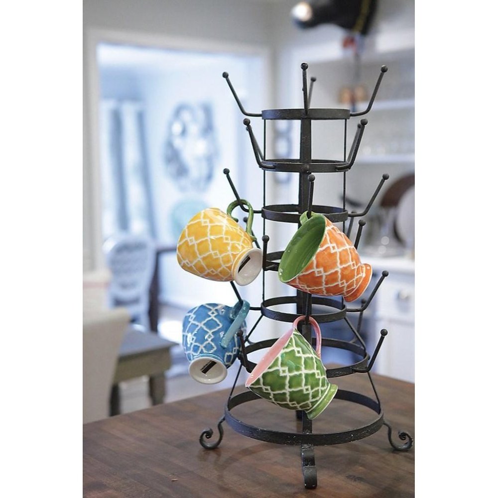 Zinc Metal Bottle Holder w/ Hooks